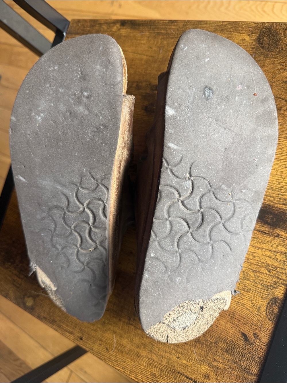 Birkenstock Brown Double-Buckle Slide Sandals - Picture 2 of 7